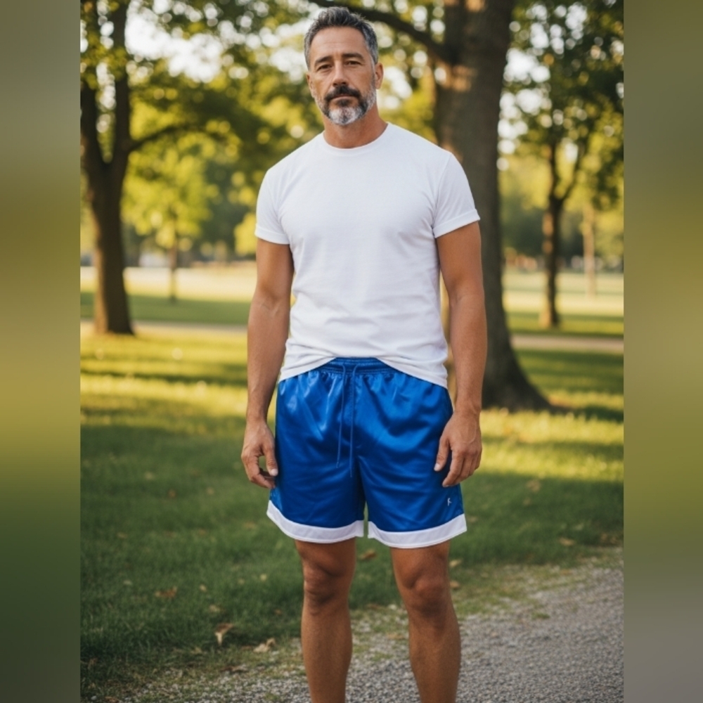 💥4 For $20💥Danskin Now Blue and White Athletic Shorts Size XL